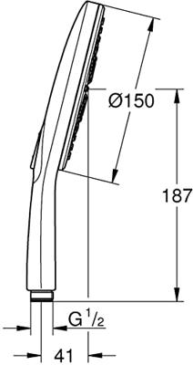 Grohe Rainshower Smartactive 150 handdouche rond 3 straalsoorten Ø15cm chroom - thumbnail
