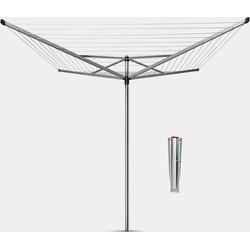 Brabantia topspinner droogmolen met metalen grondanker 60 meter metallic grey Brabantia topspinner droogmolen met metalen grondanker 60 meter metallic grey