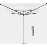 Brabantia topspinner droogmolen met metalen grondanker 60 meter metallic grey - thumbnail