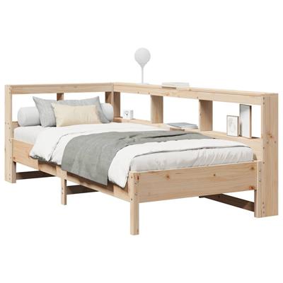 Bed met boekenkast zonder matras massief grenenhout 90x200 cm - thumbnail
