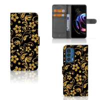 Motorola Edge 20 Pro Hoesje Gouden Bloemen - thumbnail