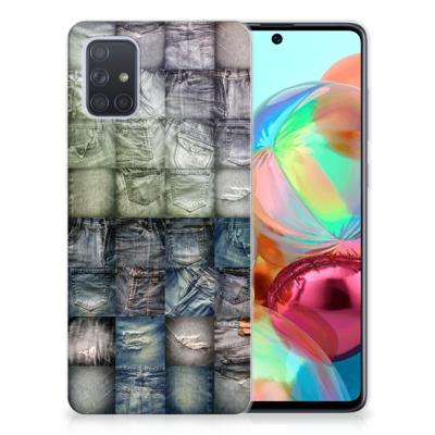 Silicone Back Cover Samsung Galaxy A71 Spijkerbroeken Silicone Back Cover Samsung Galaxy A71 Spijkerbroeken