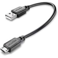 Cellularline - Power Cable 15 cm - MICRO USB - Micro-USB-kabel voor opladen en gegevensoverdracht - Zwart - thumbnail