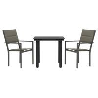 3-delige Tuinset textileen en staal zwart - thumbnail