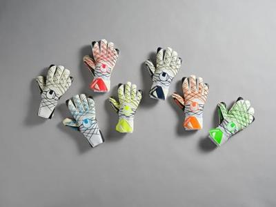 Uhlsport Supersoft HN Keepershandschoenen Wit Donkerblauw Grijs - thumbnail