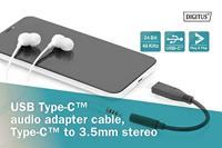 Digitus Audio Adapterkabel [1x USB-C stekker - 1x Jackplug female 3,5 mm] AK-300321-002-S 20.00 cm Flexibel - thumbnail
