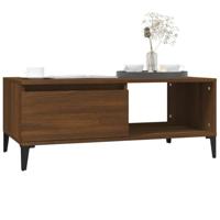 Salontafel 90x50x36,5 cm bewerkt hout bruin eikenkleur - thumbnail
