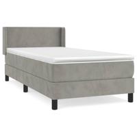 Boxspring met matras fluweel lichtgrijs 80x200 cm - thumbnail