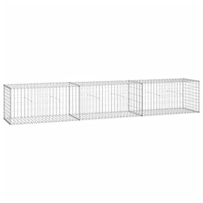 VidaXL Schanskorfmuur met deksels 300x50x50 cm gegalvaniseerd staal