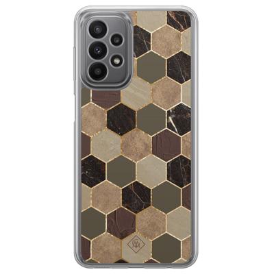 Samsung Galaxy A23 hybride hoesje - Kubus groen bruin