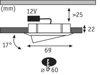 Paulmann 98474 Micro Line Inbouwring LED, Halogeen G4 20 W IJzer (geborsteld) - thumbnail