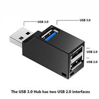 Draagbare Mini 2 x USB 2.0 + 1 x USB 3.0 HUB met Lanyard - thumbnail