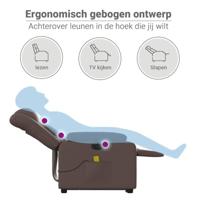 Sta-op-massagestoel elektrisch kunstleer bruin - thumbnail