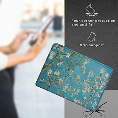 Lunso - Kobo Aura Edition 2 hoes (6 inch) - Vegan Saffiano Leren sleep cover - Van Gogh Amandelbloesem