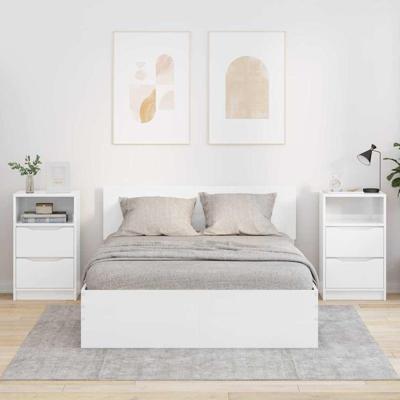 Nachtkastjes 2 pcs Hoogglans wit 40 x 30 x 467 cm Bewerkt hout