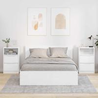 Nachtkastjes 2 pcs Hoogglans wit 40 x 30 x 467 cm Bewerkt hout - thumbnail
