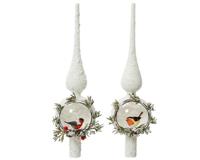 Decoris Piek roodborstje glas 31cm - thumbnail