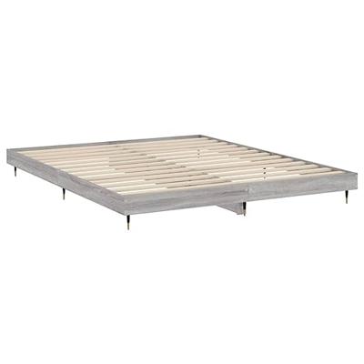 Bedframe zonder matras 160x200 cm spaanplaat grijs Sonoma