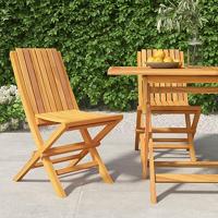 Tuinstoelen inklapbaar 2 st 47x47x89 cm massief teakhout - thumbnail