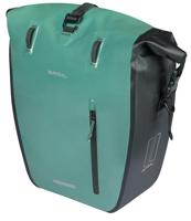 Enkele fietstas Basil Rivo L tarppaulin MIK 25-31L 14 x 28 x 43 cm - groen/zwart - thumbnail