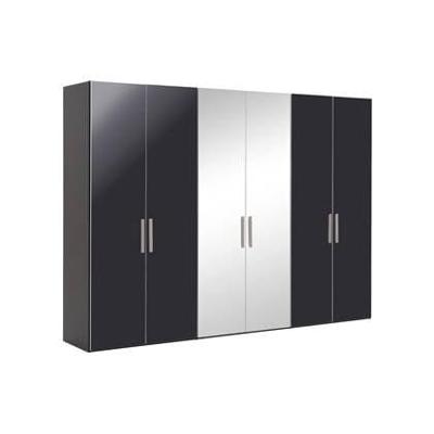 Goossens Kledingkast Easy Storage Ddk, Kledingkast 304 cm breed, 220 cm hoog, 4x draaideur en 2x spiegel draaideur midden