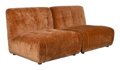 Dutchbone 2-zits Bank 'Giada' Modulair, Velvet, kleur Terra