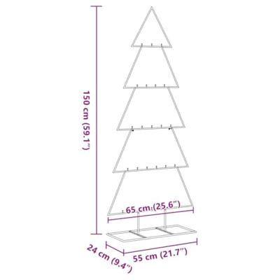 Kerstdecoratie kerstboom 150 cm metaal zwart