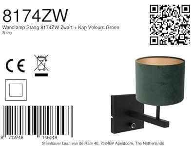Steinhauer SchemerlampStanger met groen velours - 8174ZW - thumbnail