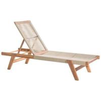 Beliani - PROSSEDI - Ligstoel - Beige - Acaciahout - thumbnail