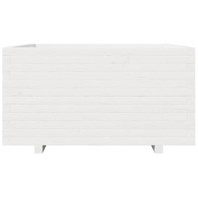 Plantenbak 90x90x49,5 cm massief grenenhout wit