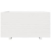 Plantenbak 90x90x49,5 cm massief grenenhout wit - thumbnail