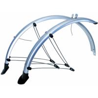 Spatbordset 28" PVC 45mm Zilver Met stroomkabelgeleiding - thumbnail