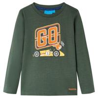 VidaXL Kindershirt met lange mouwen 92 donkergroen - thumbnail
