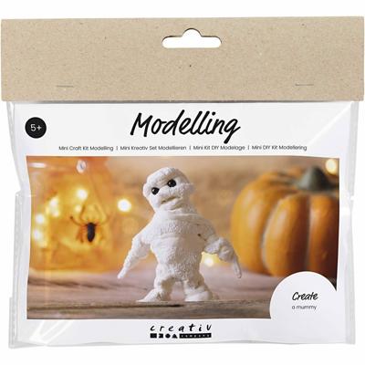 Creativ Company Mini hobbyset boetseren, mummie, wit, 1 doos Creativ Company Mini hobbyset boetseren, mummie, wit, 1 doos