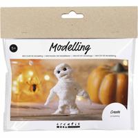 Creativ Company Mini hobbyset boetseren, mummie, wit, 1 doos - thumbnail