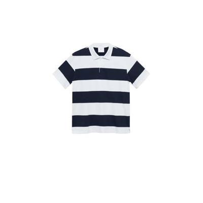 Mango Man gestreepte regular fit polo wit Mango Man gestreepte regular fit polo wit