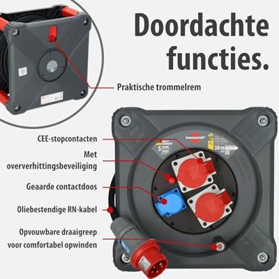 Brennenstuhl Professional CEE-kabelhaspel | KD 3200 C7 | IP44 | 30m | H07RN-F 5G2,5 - 9222300120 Brennenstuhl Professional CEE-kabelhaspel | KD 3200 C7 | IP44 | 30m | H07RN-F 5G2,5 - 9222300120