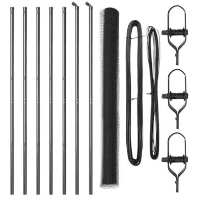 VidaXL Afrasteringspaal grijs 10 x 1,6 m (13 mm gaas) staal en pvc