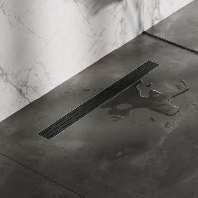 Brauer StanDrain Douchegoot Zwart Flens 80x7 cm Inclusief Sifon En Haarfilter Brauer