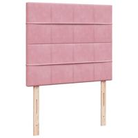 Boxspring met matras fluweel roze 120x200 cm - thumbnail