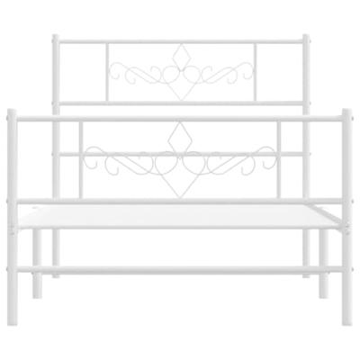 Bedframe met hoofd- en voeteneinde metaal wit 90x200 cm
