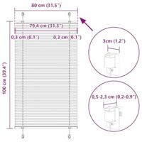Pliss rolgordijn 80x100 cm stofbreedte 79,4 cm polyester - thumbnail