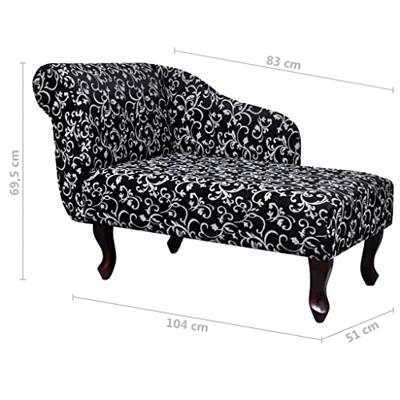 Chaise longue stof zwart en wit