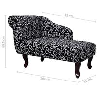 Chaise longue stof zwart en wit - thumbnail