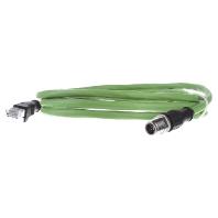 Metz Connect 142M2X15020 M12 Netwerkkabel, patchkabel CAT 6A S/FTP 2.00 m Groen PUR-mantel, Zuurbestendig, Ozonbestendig, UV-bestendig, Geschikt voor - thumbnail