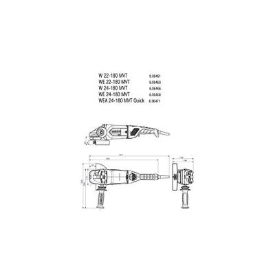 Metabo Grote haakse slijper WE 22-180 MVT - 606463000 Metabo Grote haakse slijper WE 22-180 MVT - 606463000