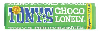 Chocolade tony chocolonely amandel zeezt reep 47gr