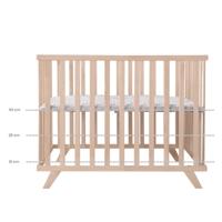 Babybox - ROBA - 75 x 100 cm - Inclusief grijze speelmat 'Lil Planet' - Natuurlijk hout - thumbnail