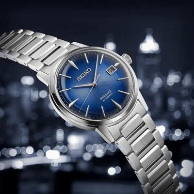 Seiko SRPJ13J1 Horloge Presage Automaat staal zilverkleurig-blauw 39,5 mm