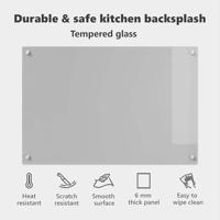 VidaXL Keuken spatscherm lichtgrijs 90 x 60 cm gehard glas - thumbnail